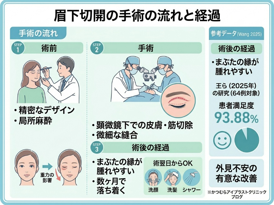 眉下切開の手術の流れと経過