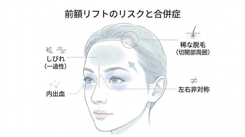 前額リフトのリスクと合併症
