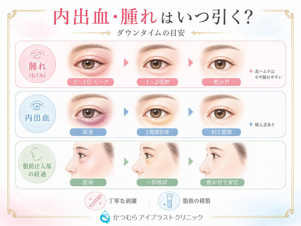 内出血・腫れはいつ引く？