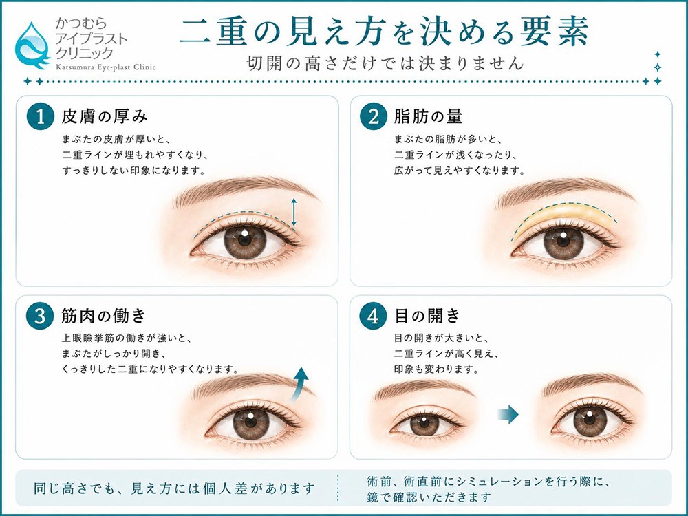 二重の見え方を決める要素