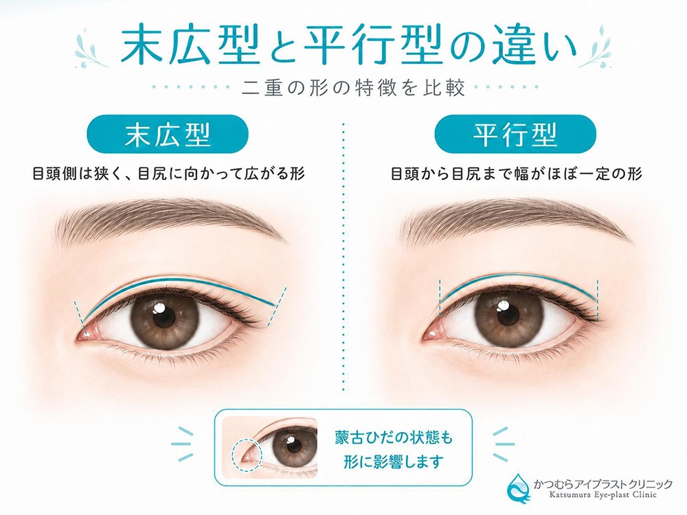 末広型と平行型の違い