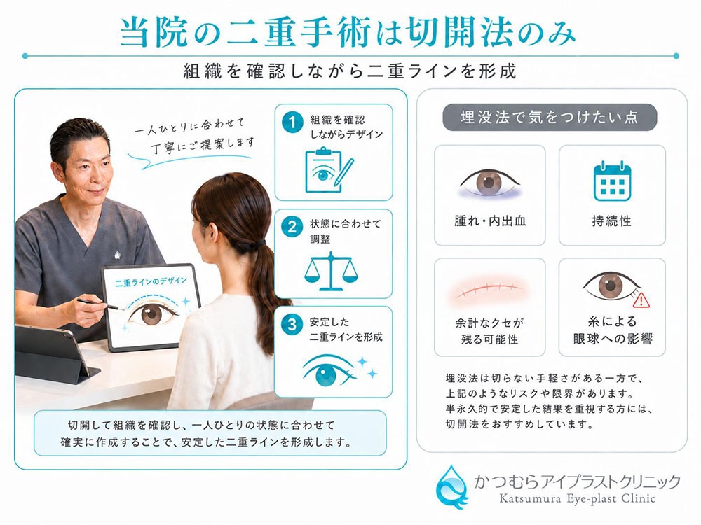当院の二重手術は切開法のみ