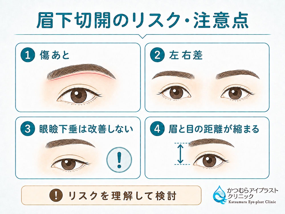 眉下切開のリスク·注意点