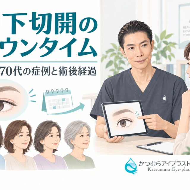 眉下切開のダウンタイム　40~70代の症例と術後経過