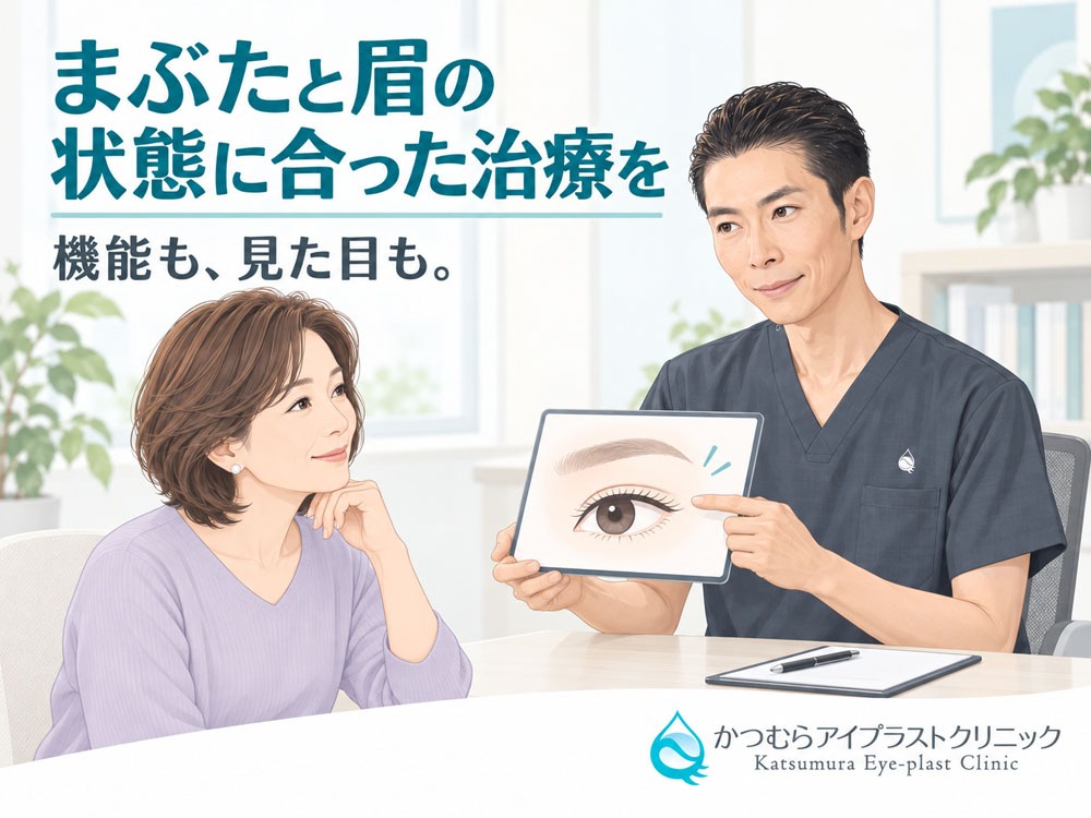 まぶたと眉の状態にあった治療を