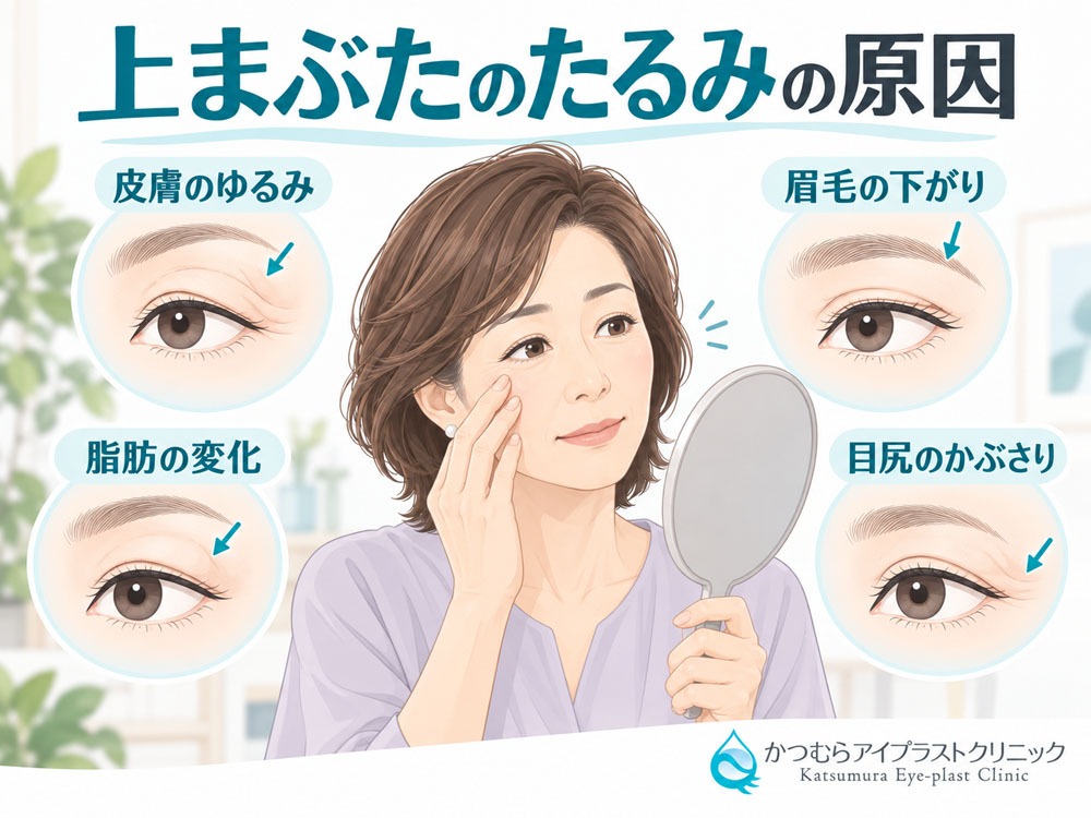 上まぶたのたるみの原因