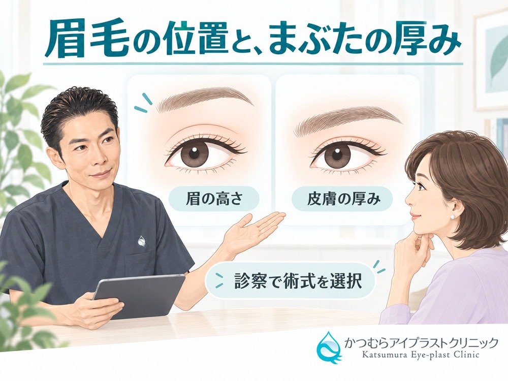 まつ毛の位置とまぶたの厚み