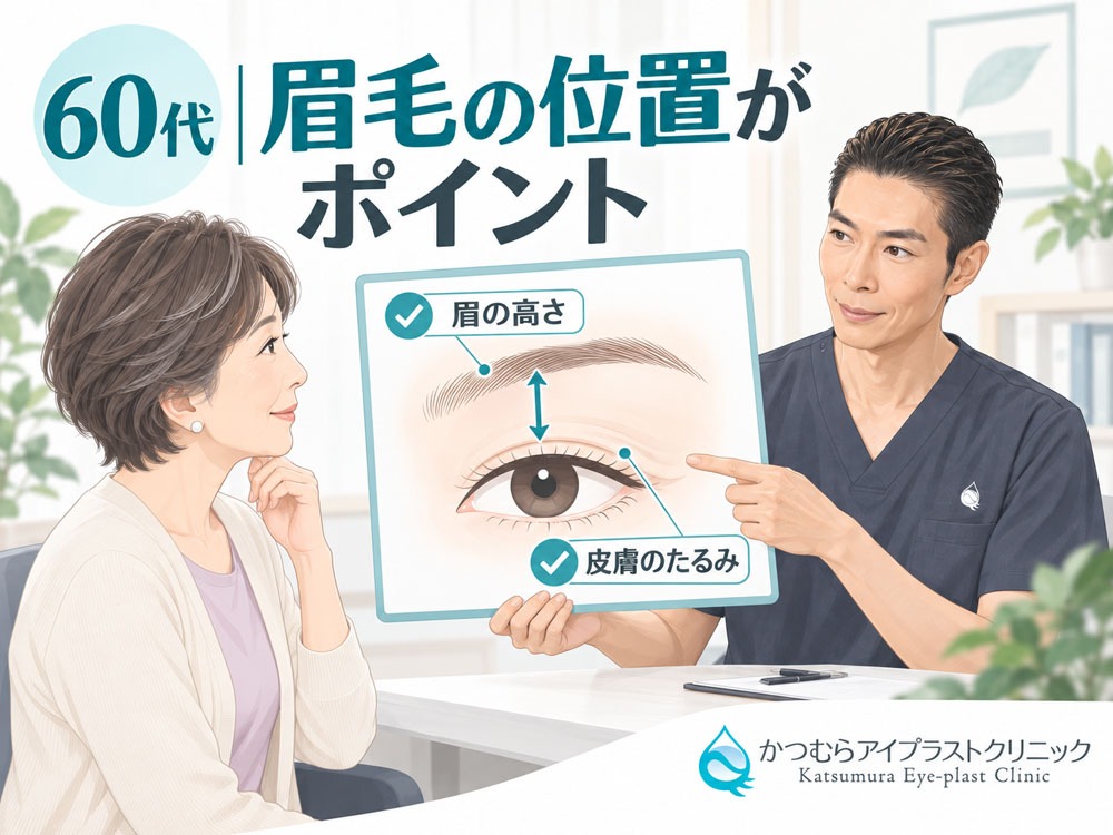 60代 眉毛の位置がポイント