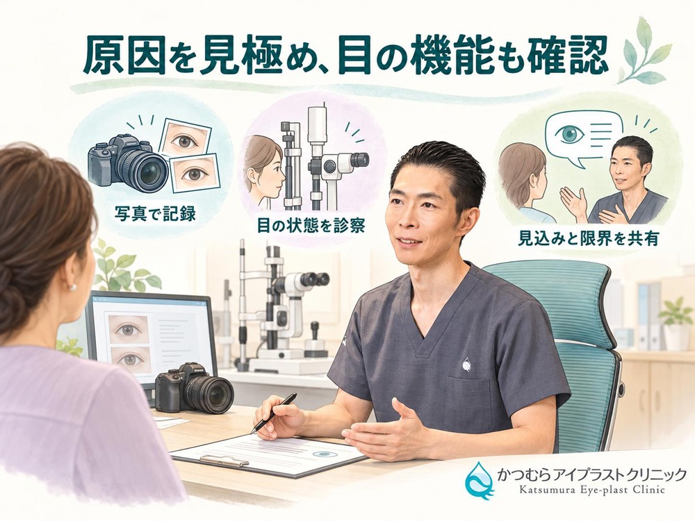 原因を見極め、目の機能も確認