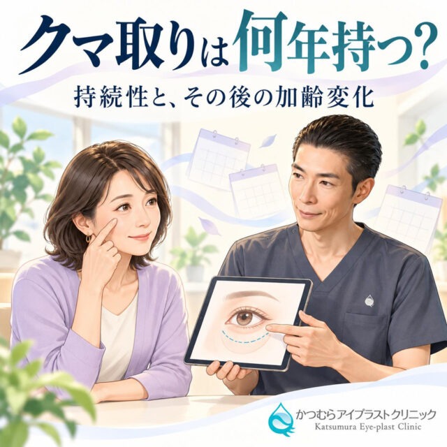クマ取り・目の下のたるみ取りは何年持つ？術式別の持続性と再発・加齢変化をまぶたの専門医師が解説