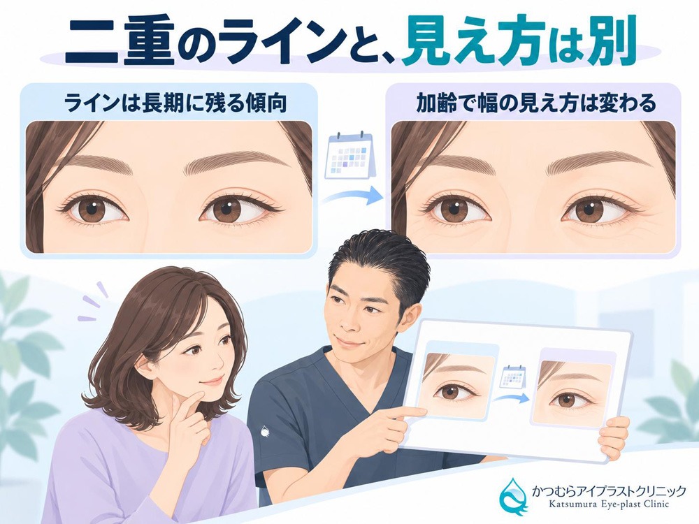 二重のラインと、見え方は別