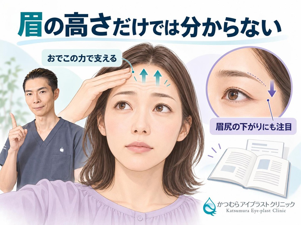 眉の高さだけではわからない