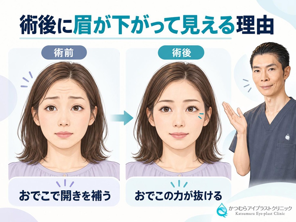 術後に眉が下がって見える理由
