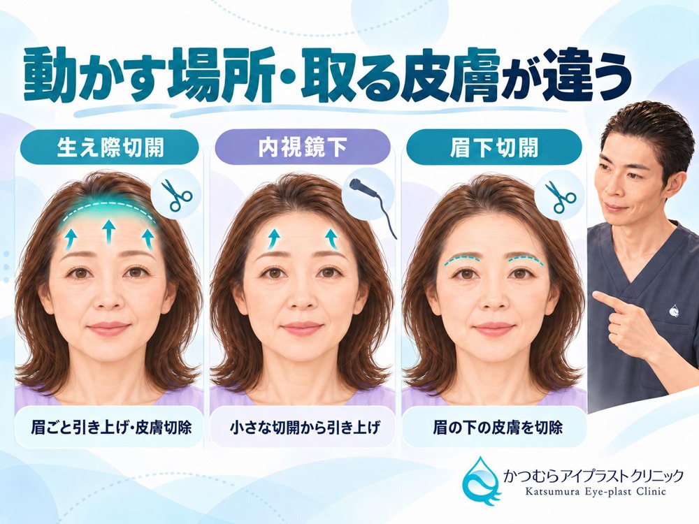 動かす場所・取る皮膚が違う