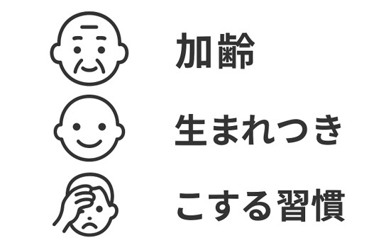 加齢・生まれつき・こする習慣