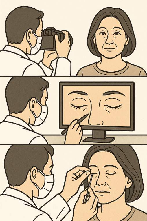 修正手術の写真撮影とシミュレーション