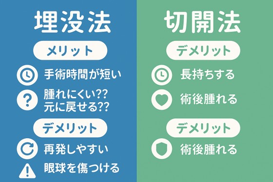 埋没法と切開法のメリット・デメリット