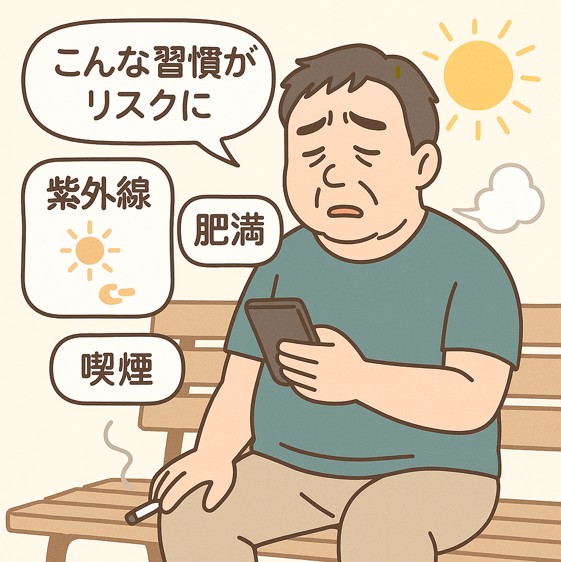 紫外線、肥満、喫煙などの習慣がリスクになる