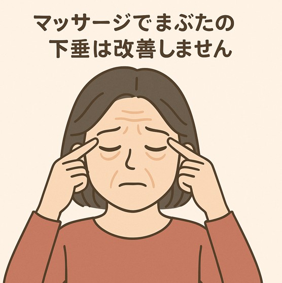 マッサージではまぶたの下垂は改善しません