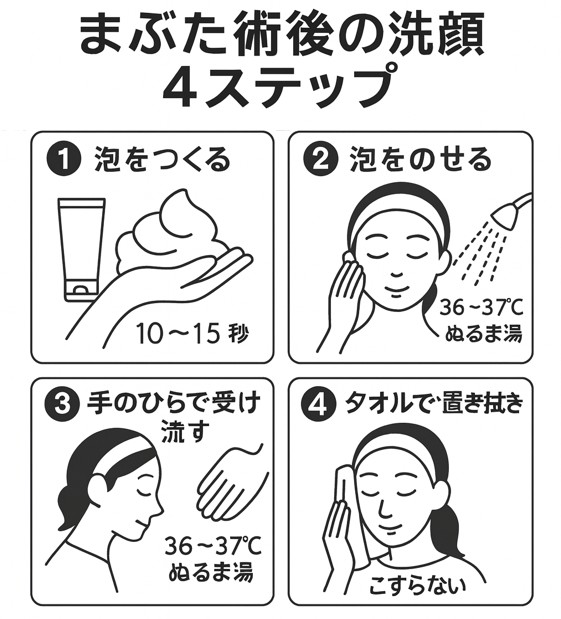まぶた術後の洗顔4ステップ