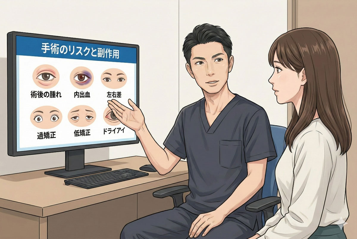 手術のリスクと副作用の説明をする医師