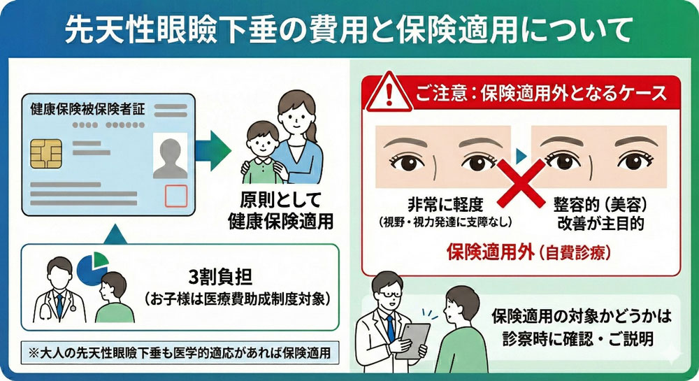 先天性眼瞼下垂の費用と保険適用について