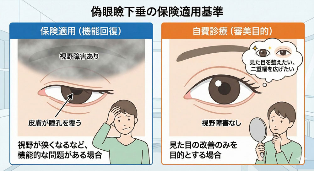 偽眼瞼下垂の保険適用基準