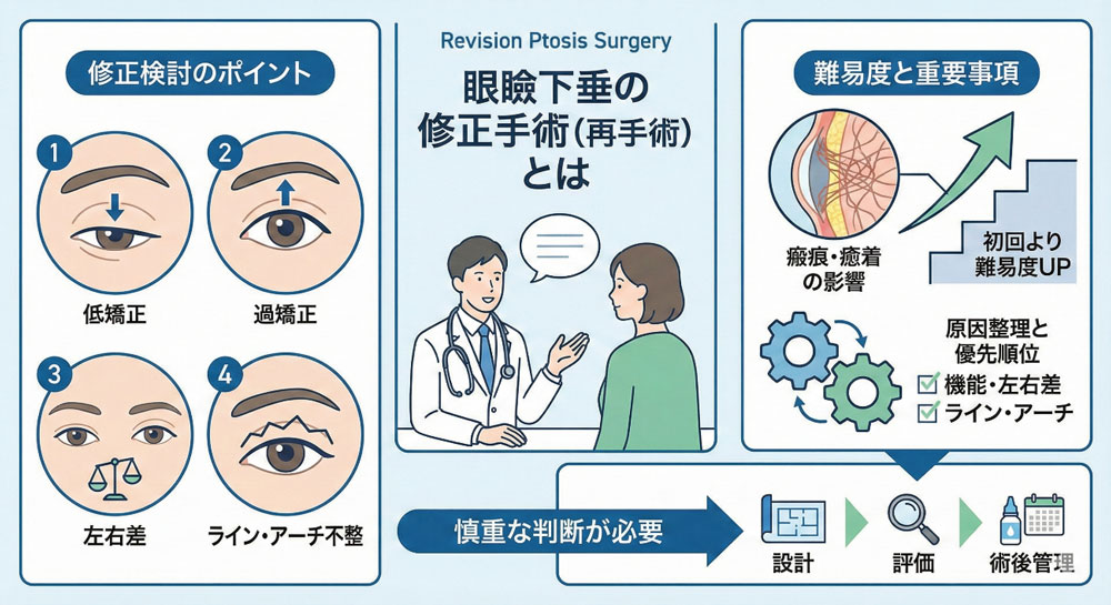 眼瞼下垂の修正手術・再手術とは