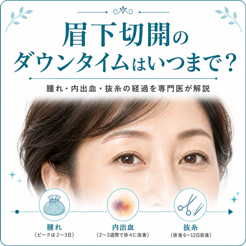 眉下切開のダウンタイムはいつまで?