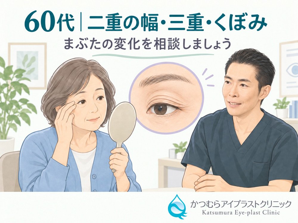 60代/二重の幅・三重・くぼみ