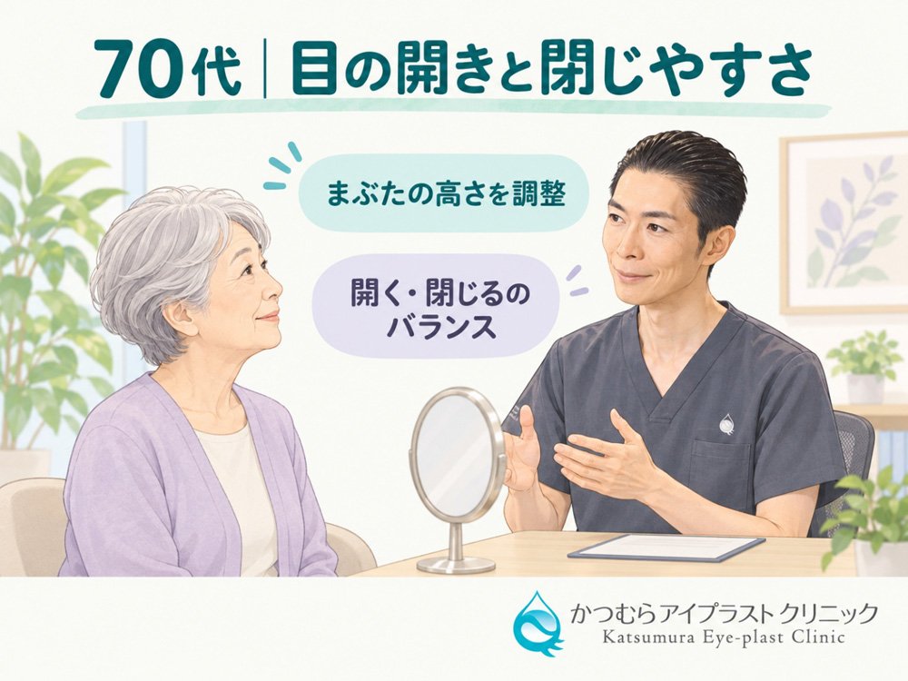70代/目の開きと閉じやすさ