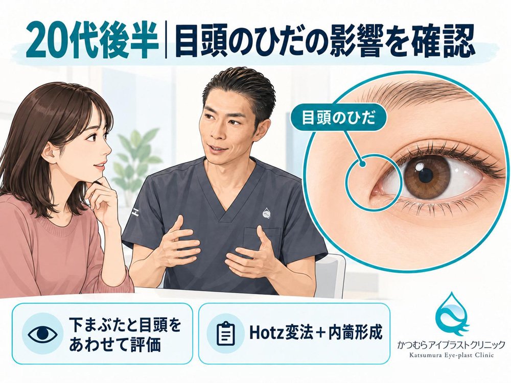 20代後半 目頭のひだの影響を確認