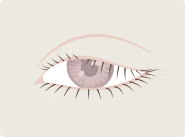 眼瞼下垂で上まぶたが下がった目のイラスト